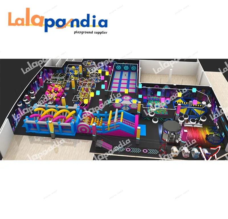 Cyberpunk themed indoor entertainment center